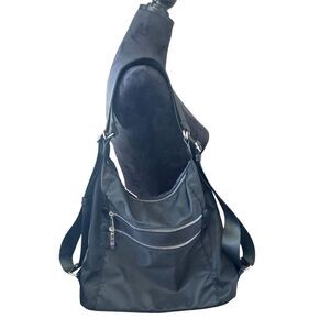 Sondra Roberts Women's Black Nylon Convertible Backpack Shoulder Bag Casual